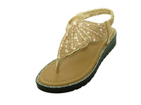 W9708L-RG - Wholesale Women's " Easy USA" Rhinestone Upper Sandals
