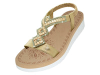 W9805L - Women's "Easy USA" Rhinestone Upper Comfortable Water Sandals