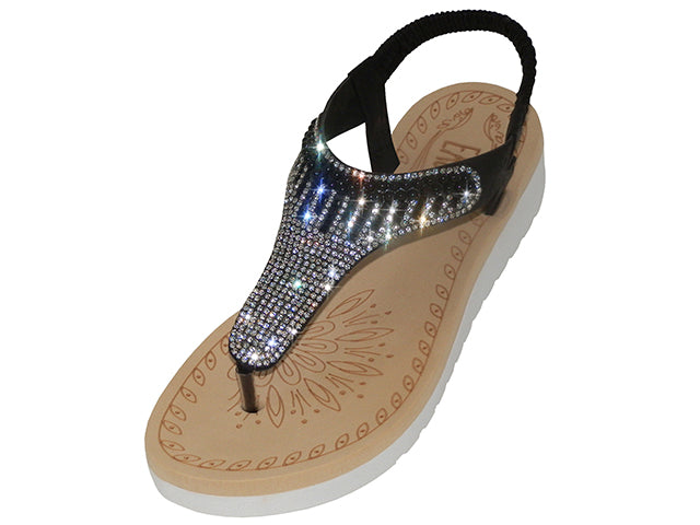 W9809L - Women's "Easy USA" Rhinestone Upper Sandals