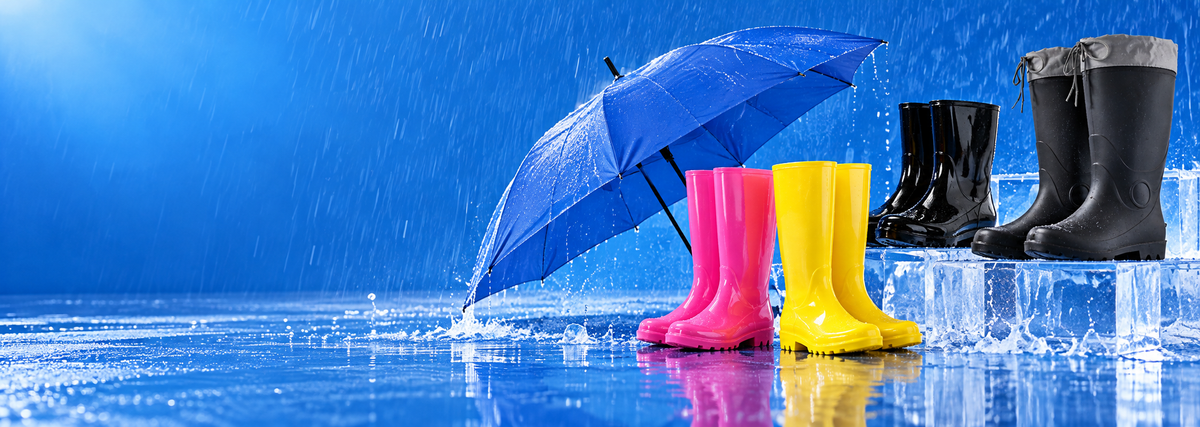 Rain boots & umbrellas for your store
