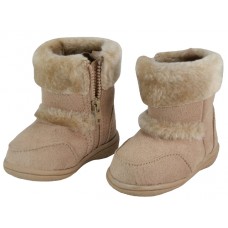 BB4430-Beige - Wholesale Child's "Easy USA" Winter Boots with Faux Fur Lining & Side Zipper (*Beige Color)