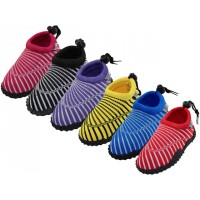 G1177C-A - Wholesale Youth "Wave" Nylon Upper With TPR. Outsole Seashell Print Comfortable Water Shoes (*Asst. Red. Black. Purple. Yellow. Blue & Fuchsia)