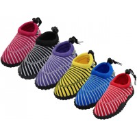 G1177-I-A - Wholesale Toddlers "Wave" Nylon Upper With TPR. Outsole Sea Shell Print Comfortable Water Shoes (*Asst. Red. Black. Purple. Yellow. Blue & Fuchsia)