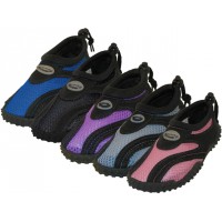 G1185C-A - Wholesale Children's "Wave" Nylon Upper With TPR. Outsole Comfortable Water Shoes ( *Asst. Black/Purple. Black/Pink. Blach/Royal. Black/Gray And All Black )