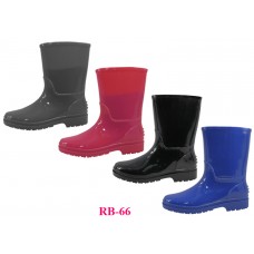 RB-66 - Wholesale Youth's "Easy USA" Super Soft Plain Rubber Rain Boots (*Asst. Black, Gray, Royal Blue & Bright Red) 