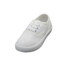 S324-I-W - Wholesale Toddler's "Easy USA" Lace-Up Canvas Shoes * *White Color) 