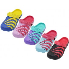 S6446-I-A -  Wholesale Toddler's Two-Tong Color Super Soft Eva Clogs ( Asst. Black/Red. Rpyal/Yellow. Blue/Fuchsia. Pink/Fuchsia & Lilac/Turq)
