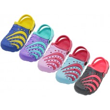 S6446G-A - Wholesale Youth's Two-Tone Color Super Soft Eva Clogs (Asst. Black/Red. Royal/Yellow. Blue/Fuchsia. Pink/Fuchsia & Lilac/Turq)