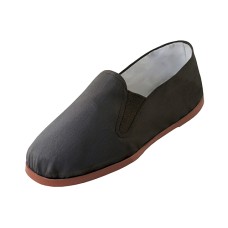T2-111-B - Wholesale Boy's slip on Twin Gore Cotton Upper with Rubber Out Sole Kung Fu Shoes (*Black Color) *Available in Single Size