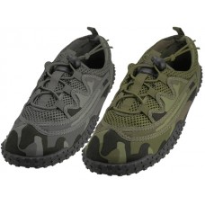 M1165 - Wholesale Men's "Wave" Camouflage Lace Up Outdoor Sport Quick Drying Water shoes (*Asst. Green Camo & Gray Camo) 