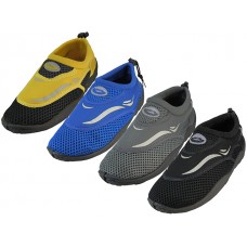 M1182 - Wholesale Men's "Wave" Nylon Upper With TPR. Outsole Quick Drying Water Shoes (*Asst. All Black, Royal Blue, Gray & Black/Yellow) 