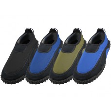 M1189 - Wholesale Men's "Wave" Nylon Upper With TPR. Outsole Quick Drying Water Shoes (*Asst. All Black, Black/Royal, Black/olive & Black/Navy) 