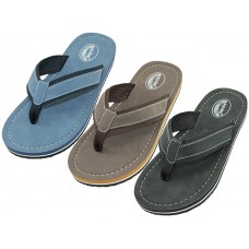 M7725 - Wholesale Men's " Wave " Sport Thong Sandals (*Asst. Black, Navy & Brown) *