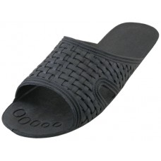 M9888-BB - Wholesale Men's "Easy USA" Soft Rubber Slide Open Toe Sandals (*Black Color) *Available in Single Size 7-12