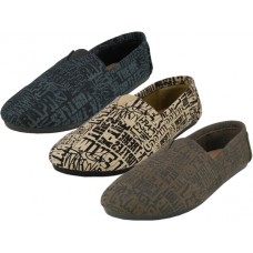 S308M-Letter - Wholesale Men's "Easy USA" The Most Comfortable slip on Casual Canvas Shoe (*Asst. Letter Print) *Last Case