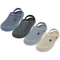 S8810-M - Wholesale Men's Super Soft Eva Clogs Sandals (Asst. Black. Navy. Gray & Beige) 