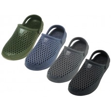 S8820-M - Wholesale Men's "Wave" Soft Hollow Upper Comfortable Sport Clogs (*Asst.  Black, Navy, Gray & Olive)