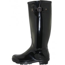 RB-020-B - Wholesale Women's "Easy USA" 15.5 Inches Super Soft Rubber Rain Boot with Buckle (*Black Color) 