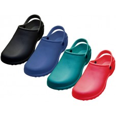 S2390L-D - Wholesale Women's " Sport " Close Toe Rubber Nursing Clogs (*Asst. Black. Navy Dark Green & Red)