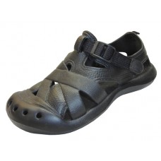 S2903L-BB - Wholesale Women's Supersoft Comfy Eva Velcro Sandals （*Black Color）  