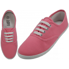 S324L-Pink - Wholesale Women's "EasyUSA" Comfortable Casual Canvas Lace Up Shoes ( *Pink Color ) *Last Case