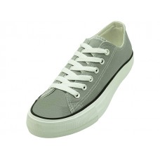 S327L-Gray - Wholesale Women's Basketball Canvas Lace-Up（*Gray Color）