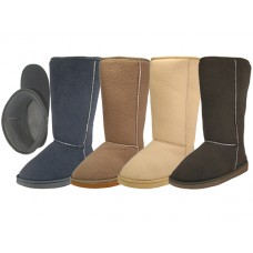 S5510L-A - Wholesale Women's 11.5" Inches Height Comfortable Flannel Lining Winter Boots (*Asst. Gray, Brown, Tan & Beige)