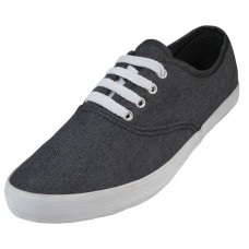 S656L-B - Wholesale Women's Chambray Upper With Shoelace Shoes (*Black Color)