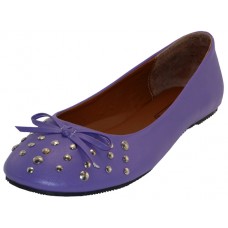 S7100L-PURPLE - Wholesale Women's "Easy USA" Studded Ballet Flats (*Purple Color) *Close Out $36.00 Case / $2.00/Pr.