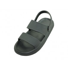 S7650LBB - Wholesale Women's "Easy USA" Double Strap Upper Super Soft Comfortable Sandals (*Black Color)