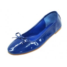 S8400L-N - Wholesale Women's "Easy USA" Navy Patent Ballerina Shoes (Navy Color) *Closeout $27.00 Case / $1.50/Pr.