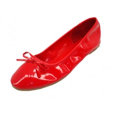 S8400L-R - Wholesale Women's "Easy USA" Red Patent Ballerina Shoes (Red Color) *Closeout $27.00 Case / $1.50/Pr.
