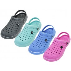 S8810L-A - Wholesale Women EVA Super Soft Clogs (Asst. Black. Royal. Hot Pink & Turquoise）