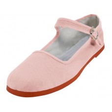 T2-114L-P - Wholesale Women's "EasyUSA" Cotton Upper Classic Mary Jane Shoes ( *Pink Color ) *Available In Single Size
