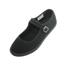 T2-115L-B Wholesale Women's "Easy USA" Comfortable Cotton Upper Mary Jane Shoes (*Black Color)