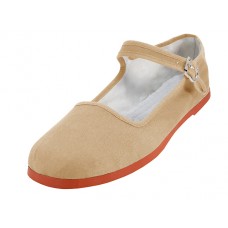 T2-114L-Nude - Wholesale Women's "Easy USA" Cotton Upper Classic Mary Jane Shoes (*Nude Color)