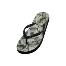 W2250 - Wholesale Women's "Easy USA" US Dollars Print on Top Flip Flop Sandals (*Black Out Sole)