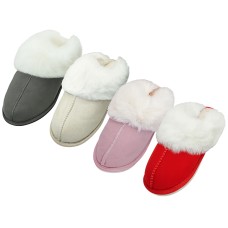 W3120L-A - Women Fur Cuff Slippers