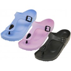W3350-A - Wholesale Women's "Easy USA" Super Soft Molded Thong Sport Sandals (*Asst. Black, Blue & Pink)