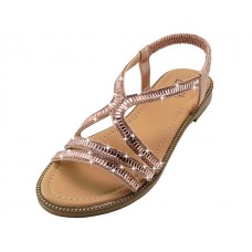 W7337L-RG - Wholesale Women's "Easy USA" Rhinestone Upper Fancy Sandals （*Rose Gold Color）